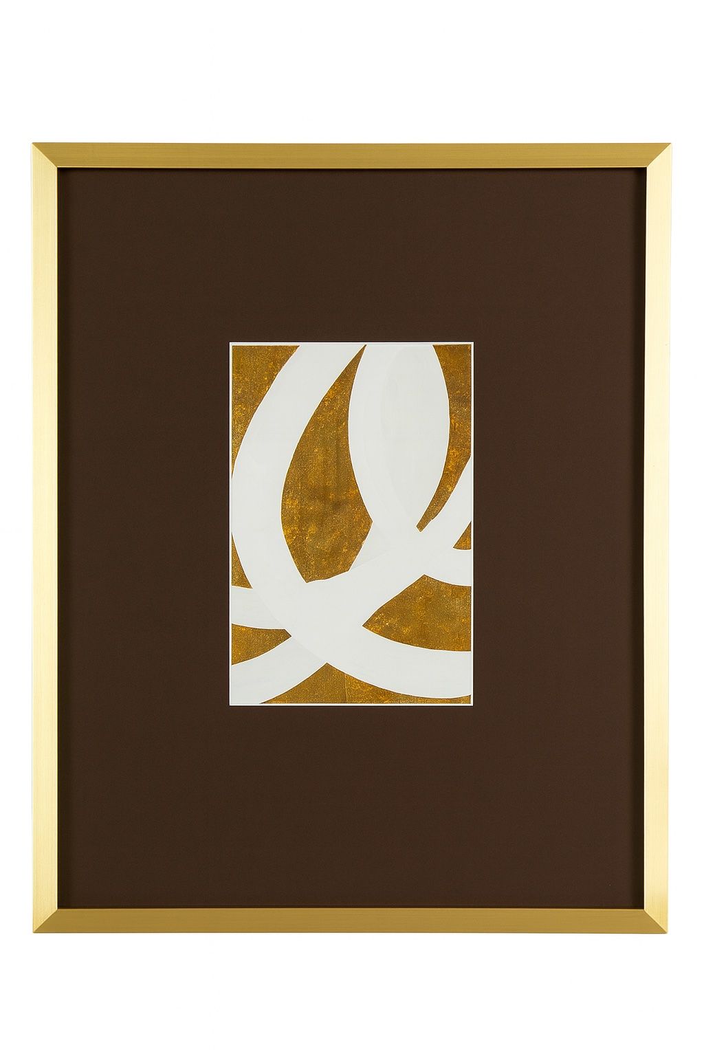Abstract II Framed Print - Gold / White / Brown