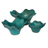 Teo - Wood Wall Art, Set Of 3 - Blue, Light