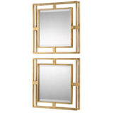 Allick - Square Mirrors, Set Of 2 - Gold