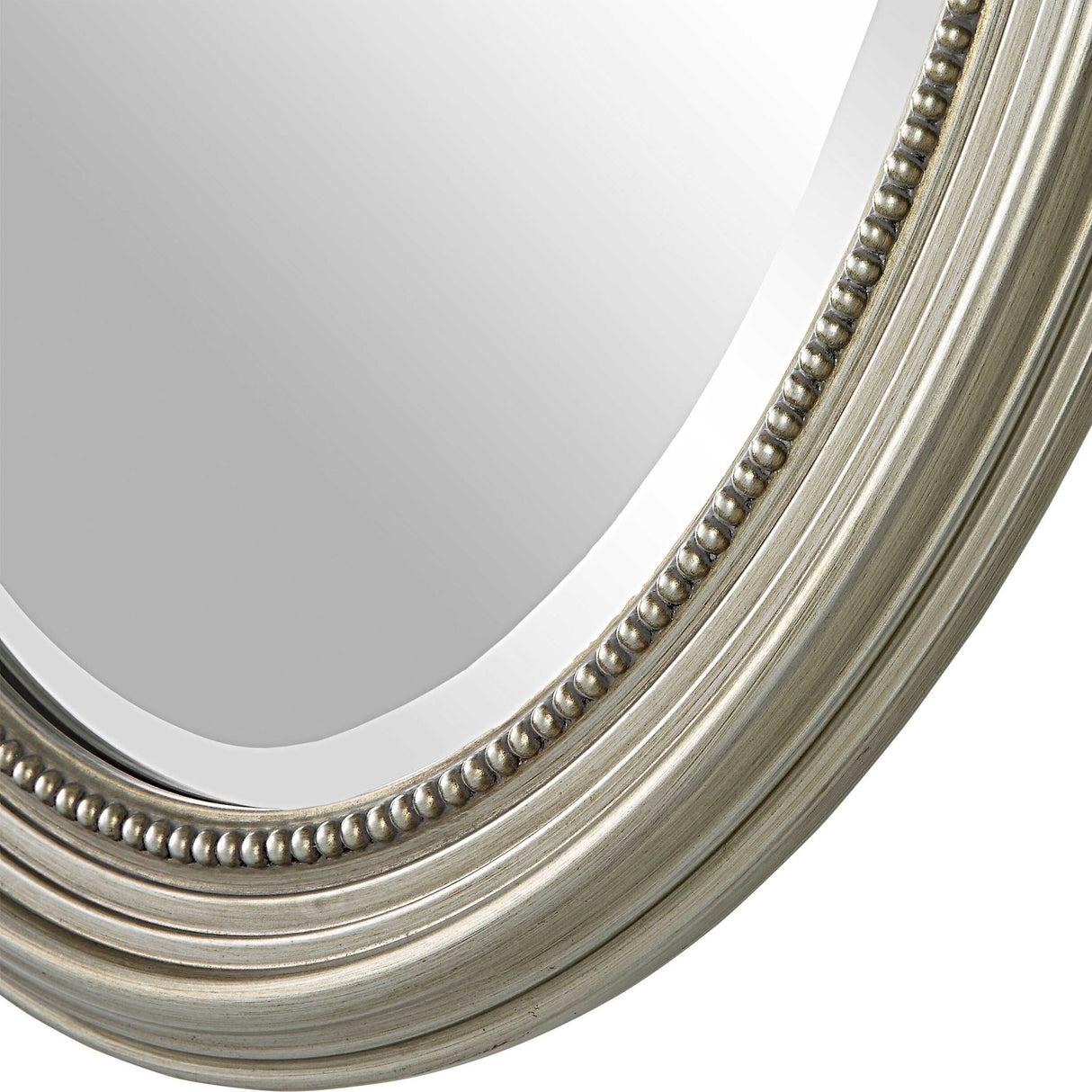 Mirror With Subtle Brown Antiquing - Metallic Silver
