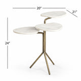 Alpine - Accent Table - Brass / White