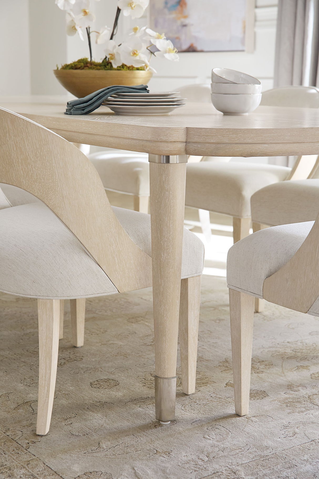 Nouveau Chic - Rectangle Dining Table With 1-22in Leaf - Light Brown