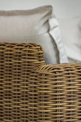 Playa - Oversized Swivel Club Chair - Light Brown / White