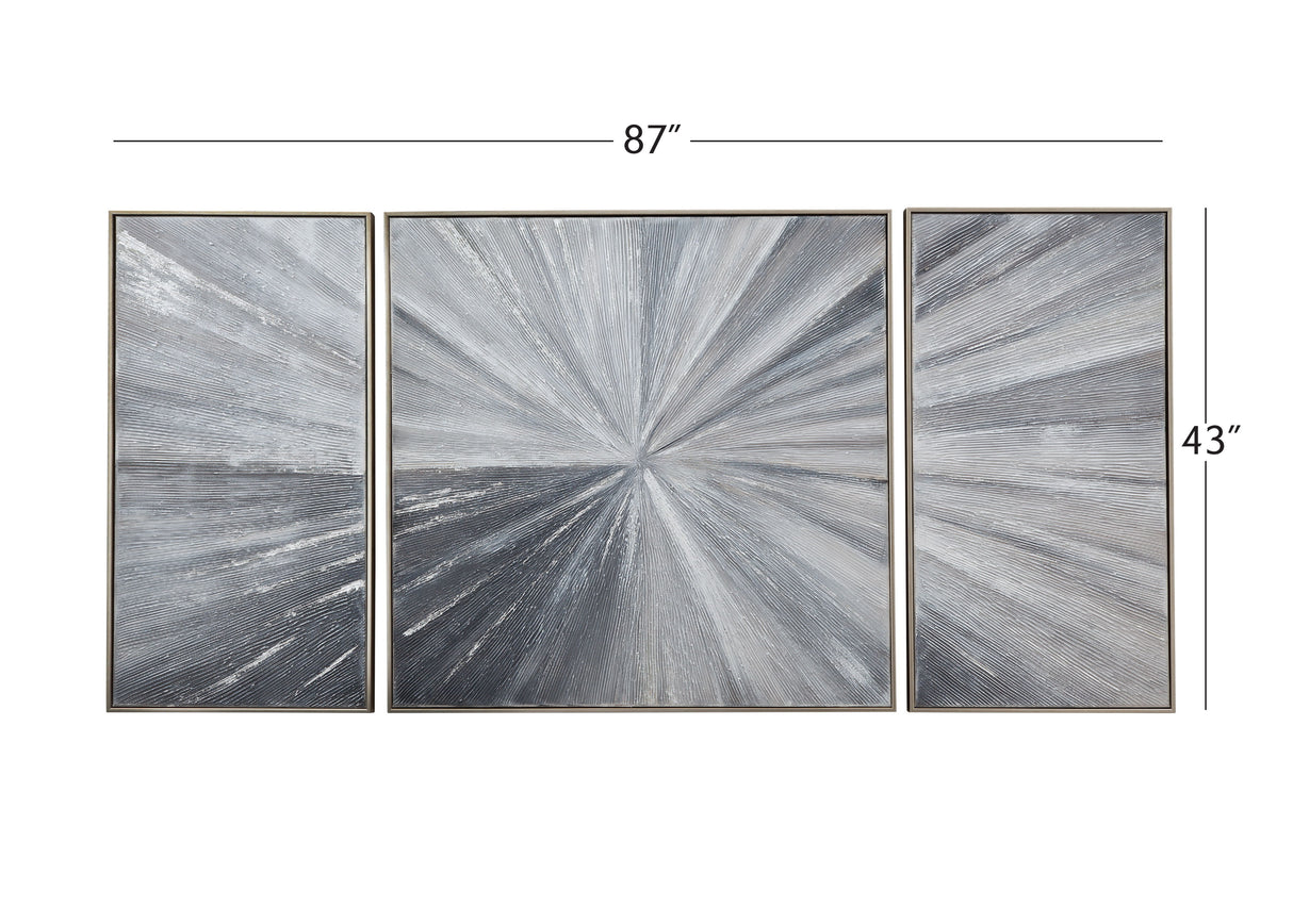 Cambric Canvas Art (Set of 3) - Dark Gray