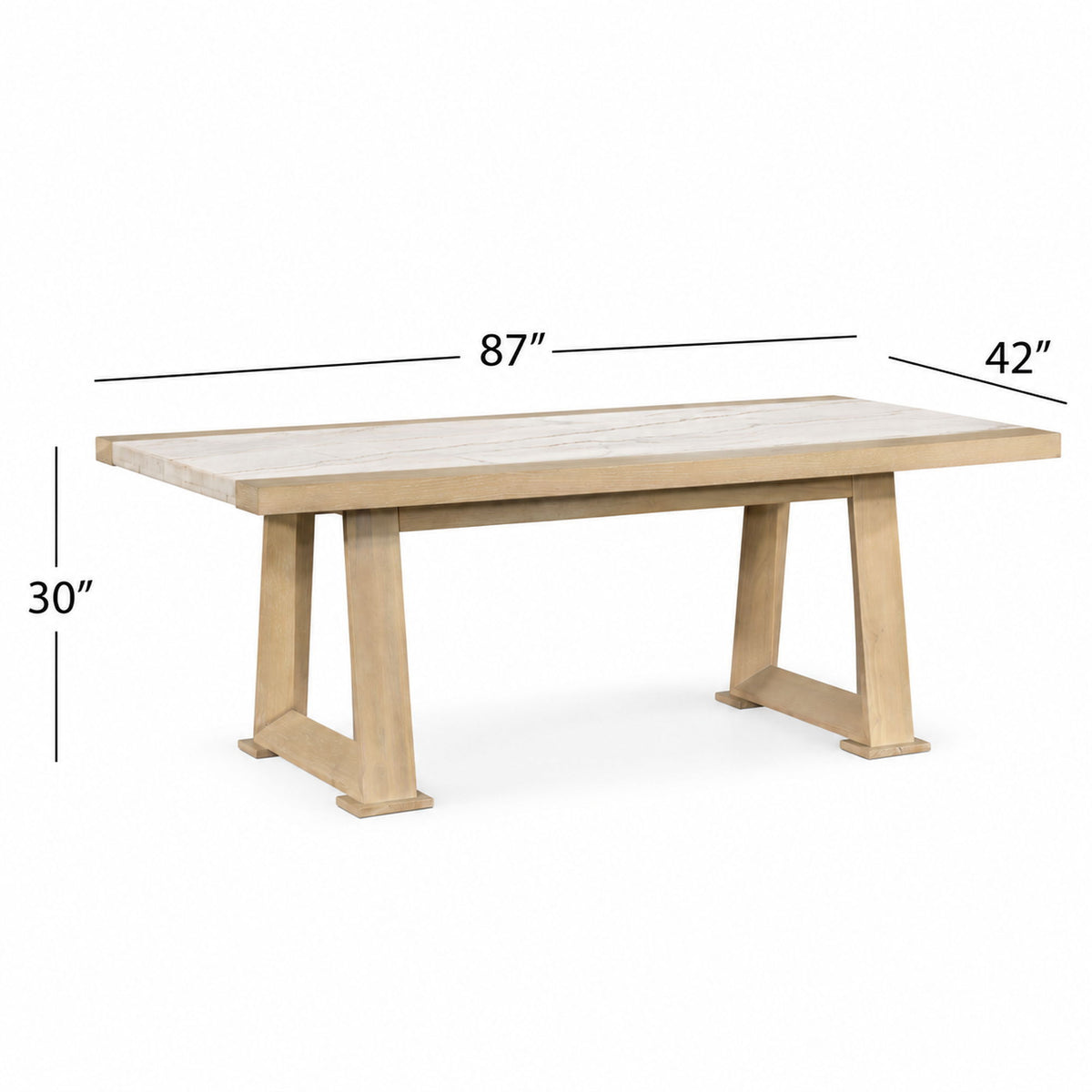 Trifecta - Dining Table - Driftwood Cerused Oak