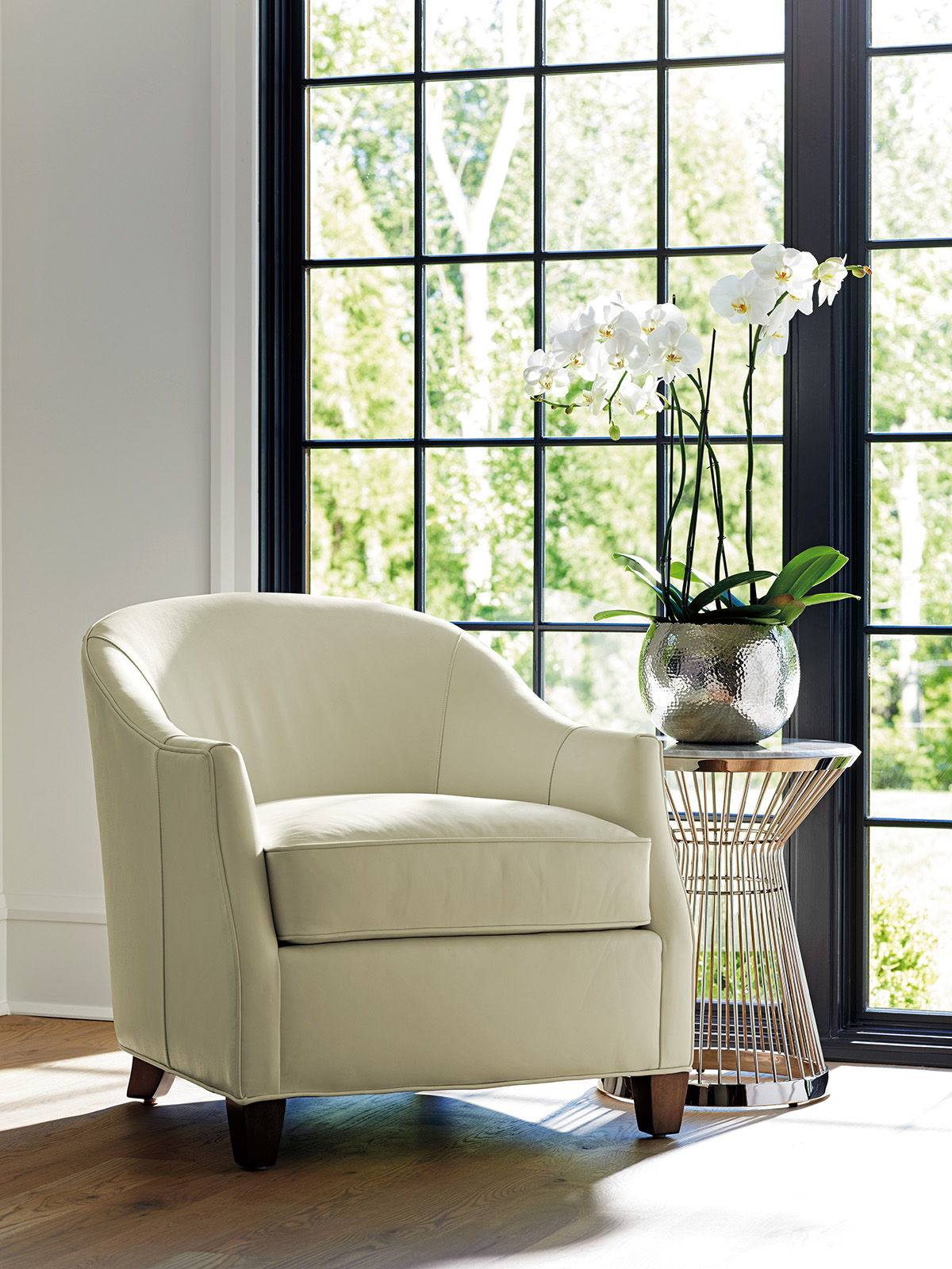 Ariana - Martini Stainless Accent Table - Pearl Silver