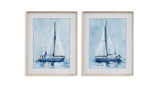 Lone Sailboat II Framed Print - Blue