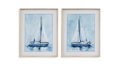 Lone Sailboat II Framed Print - Blue