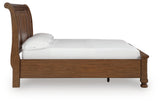 Zackaryn - King Sleigh Storage Bed - Warm Brown