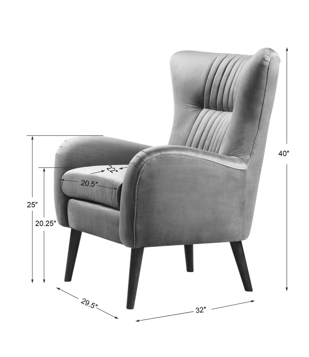Dax - Mid-century Accent Chair - Blue