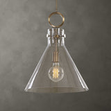 Imbuto - Funnel Glass 1 Light Pendant - White & Gold