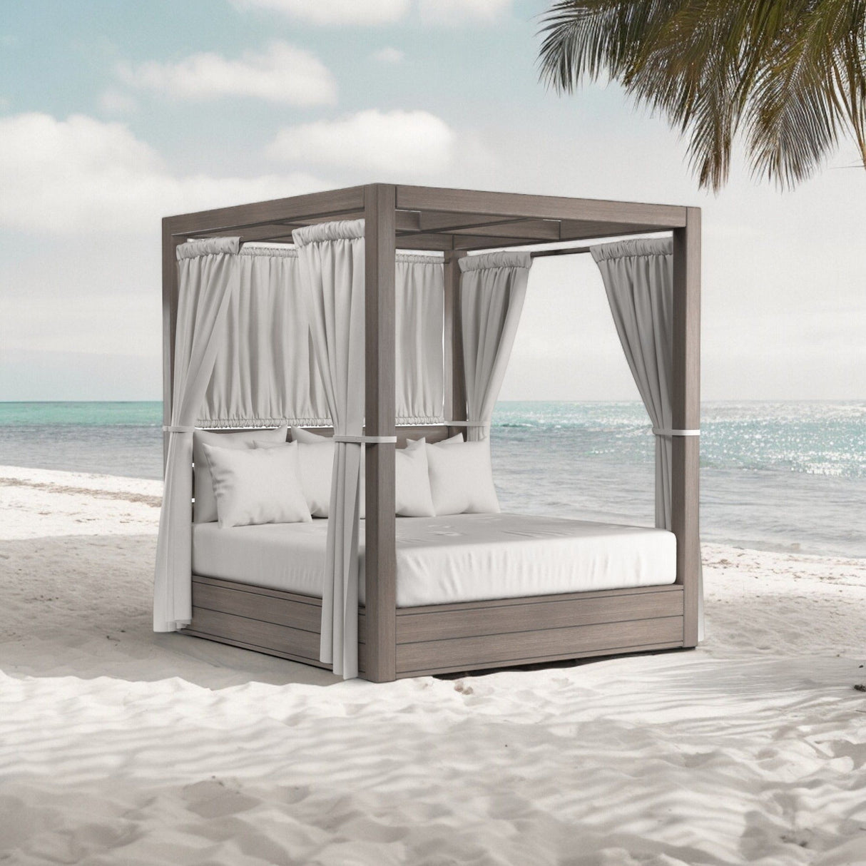 Laguna - Resort King Daybed, No Welt - Canvas Flax / Gray