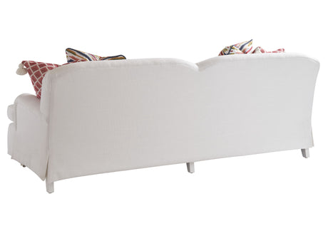 Barclay Butera Upholstery - Athos Tight Back Sofa With Pewter Casters - White