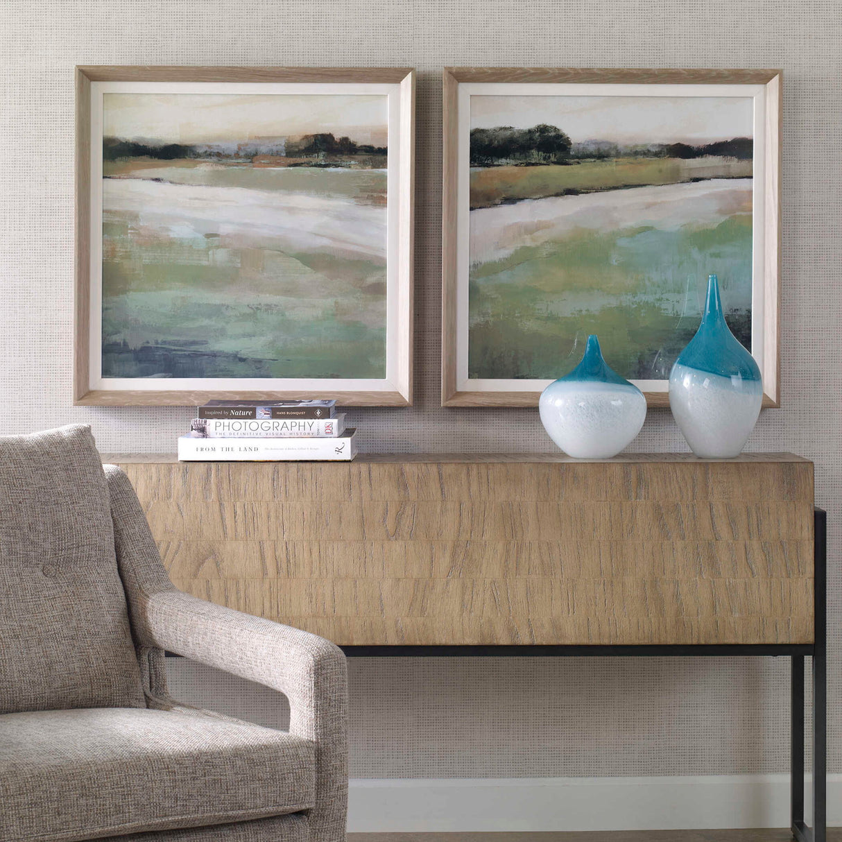 Vivid Vista - Framed Prints, Set Of 2 - Green
