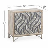 Leia - Bar Cabinet - White Mango / Ivory Bone / Gray