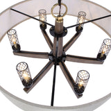 Woodall - 6 Light Drum Chandelier - Light Brown