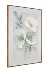Floral Harmony II Framed Canvas - Green