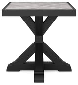 Beachcroft - Square End Table - Black / Light Gray