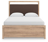 Kinlanni - Queen Upholstered Panel Bed - Tan