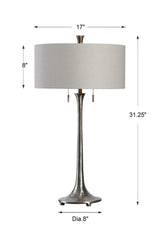 Aliso - Cast Iron Lamp - Pearl Silver
