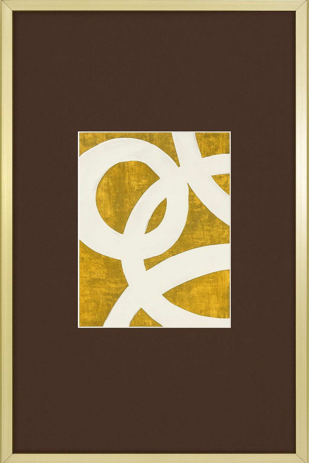 Abstract I Framed Print - Gold / White / Brown