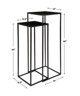 Coreene - Nesting Pedestal Tables, Set Of 2 - Black