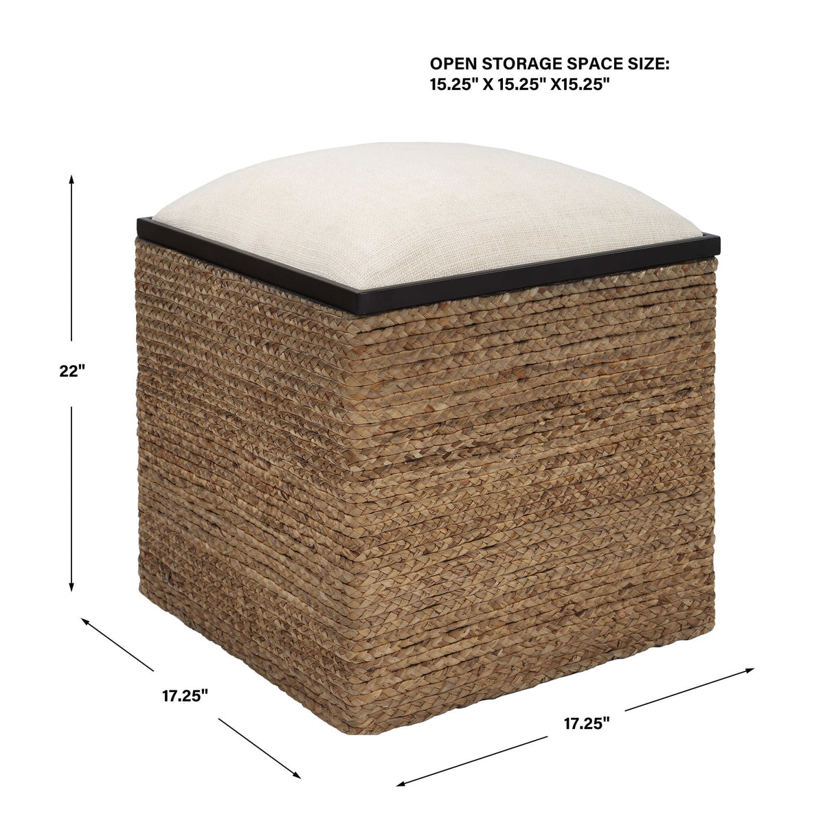 Island - Square Straw Accent Stool