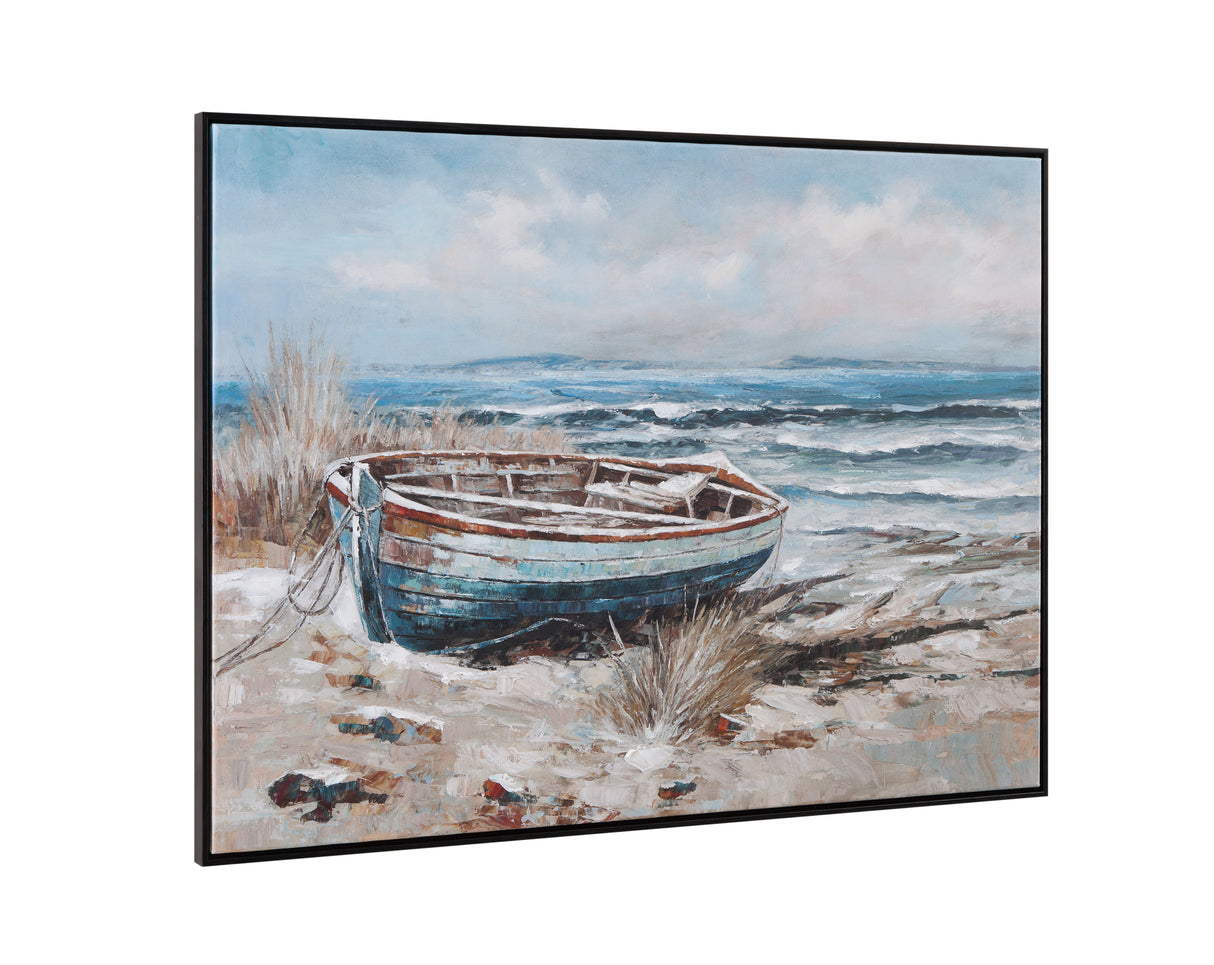 Mo Bay - Framed Canvas - Blue