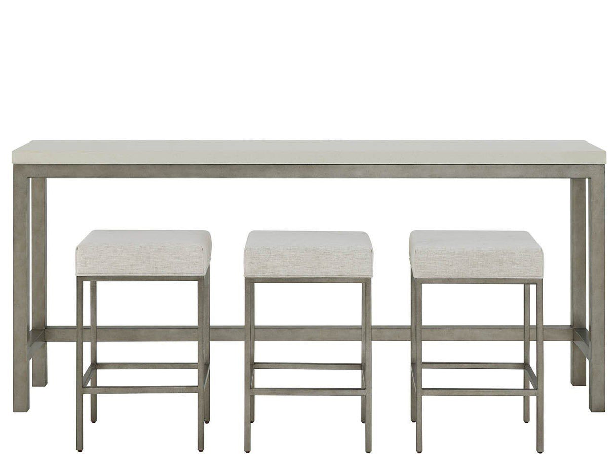 Oasis - Console With 3 Stools - Gray / Beige