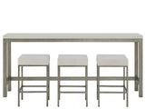 Oasis - Console With 3 Stools - Gray / Beige