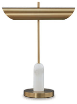 Rowleigh - Marble Desk Lamp - Gold Finish / White