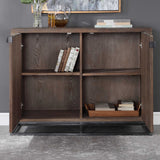 Evros - Reclaimed Wood 2 Door Cabinet - Brown, Dark