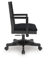 Wildenauer - 4 Pc. - Home Office Desk And Return, Swivel Desk Chair, Bookcase - Brown / Black