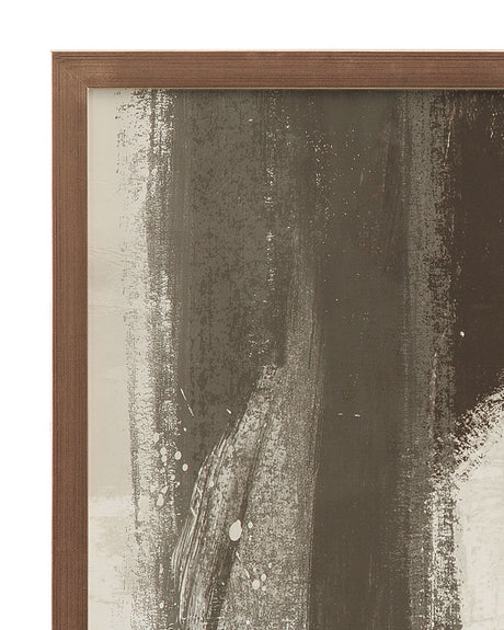 Neutral Contrast Stroke Framed Print - Beige / Dark Brown