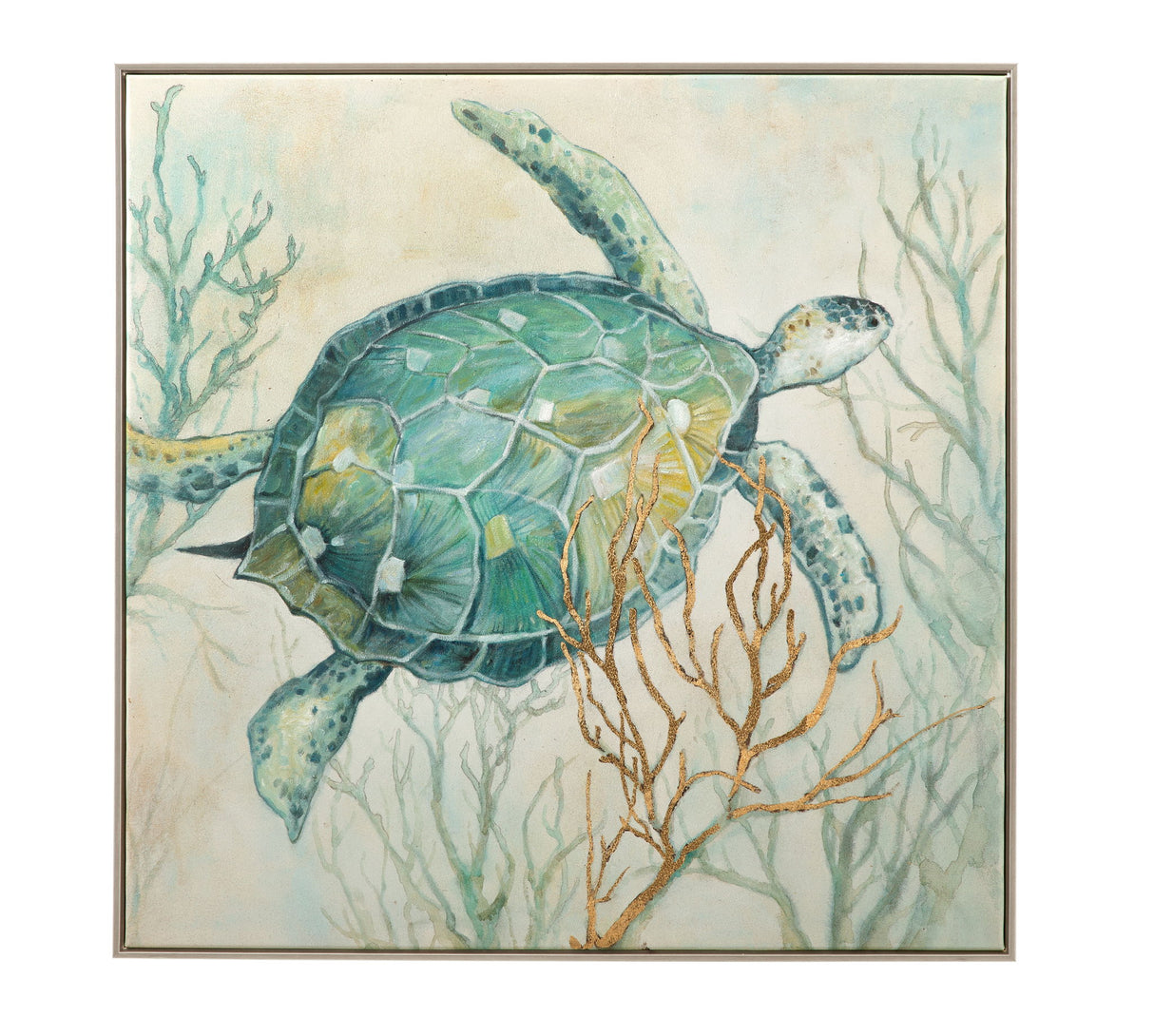 Alanton Framed Canvas - Beige / Green