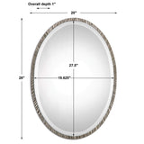 Annadel - Oval Wall Mirror - Pearl Silver
