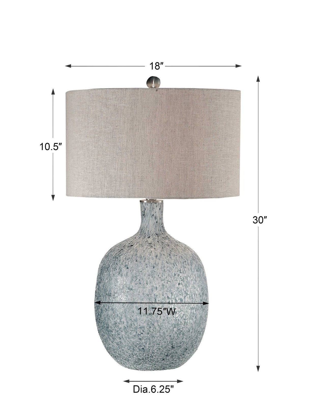 Oceaonna - Glass Table Lamp - Blue, Light