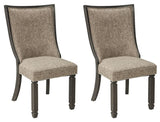 Tyler Creek - Black / Grayish Brown - Dining UPH Side Chair (Set of 2) - Framed Back