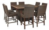 Paradise Trail - Medium Brown - Square Bar Table w/Fire Pit
