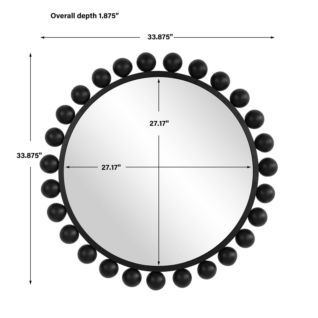 Round Mirror - Matte Black