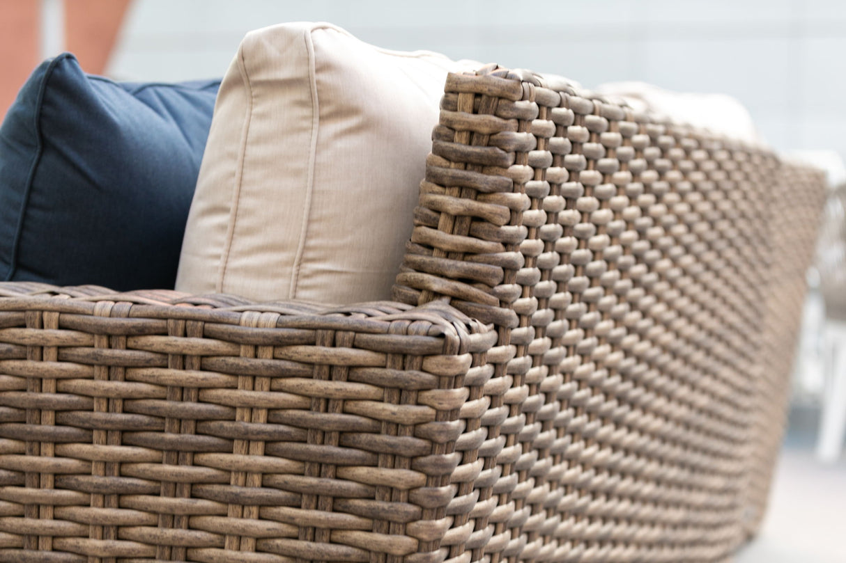 Havana - Sofa, With Self Welt - Canvas Flax / Dark Brown