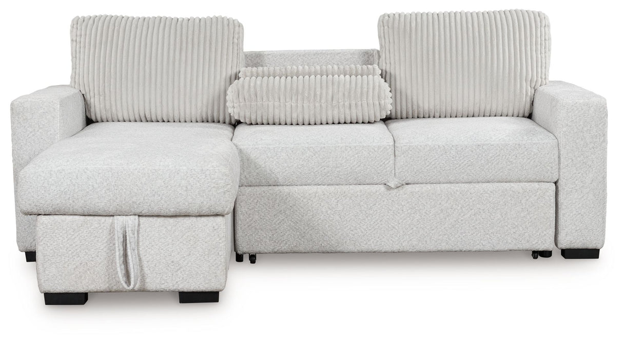 Wohlen - Alloy - 2-Piece Sectional With Pop Up Sleeper And LAF Corner Chaise