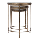 India - Nesting Tables, Set Of 3 - Light Brown & Black