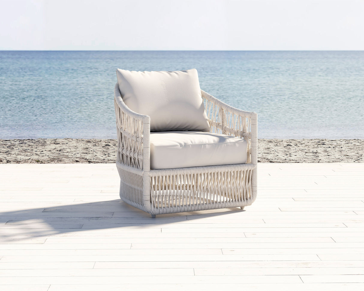 Dana - Rope Club Chair, With Self Welt - Linen Canvas