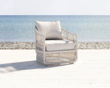 Dana - Rope Club Chair, With Self Welt - Linen Canvas