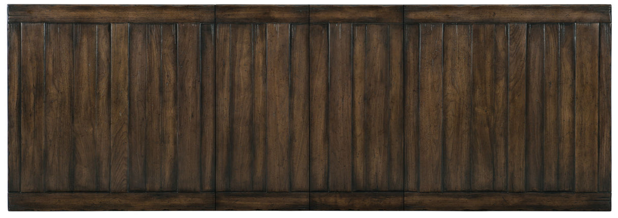 Roslyn County - Trestle Dining Table With Leaves - Dark Brown