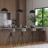 Kairu - Wooden Bar Stool - Gray, Dark