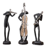 Musicians - Decorative Figurines, Set Of 3 - Black