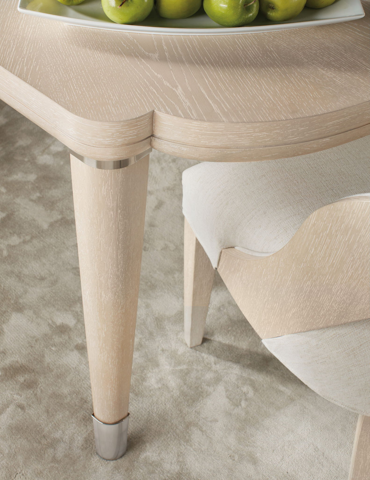 Nouveau Chic - Rectangle Dining Table With 1-22in Leaf - Light Brown