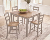 Harperfeld - Dining Room Counter Table Set (Set of 5) - Natural / Gray